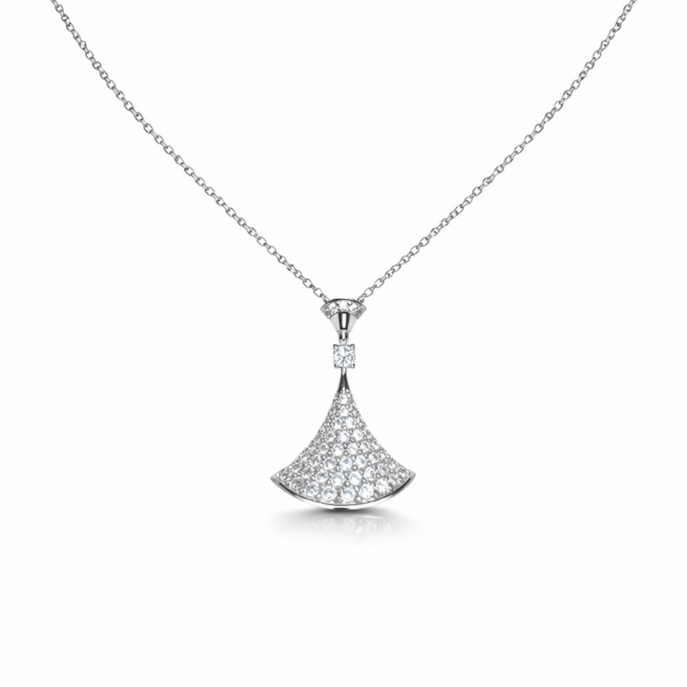 ⚜️ Luxury Silver Pendant Necklace With Cubic Zirconia